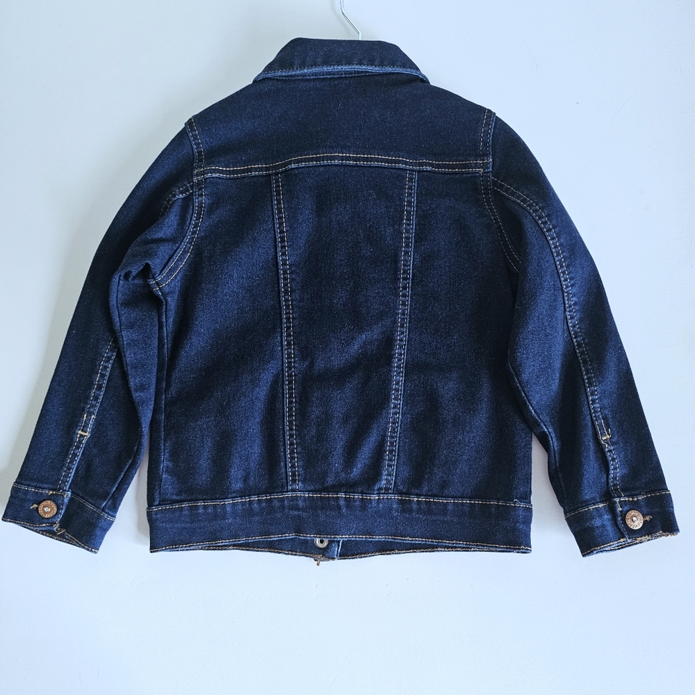 Denim Jean Jacket - Dark Blue - Picture 3 of 7